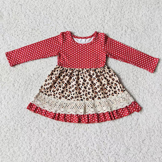 Baby girls long sleeve leopard dress