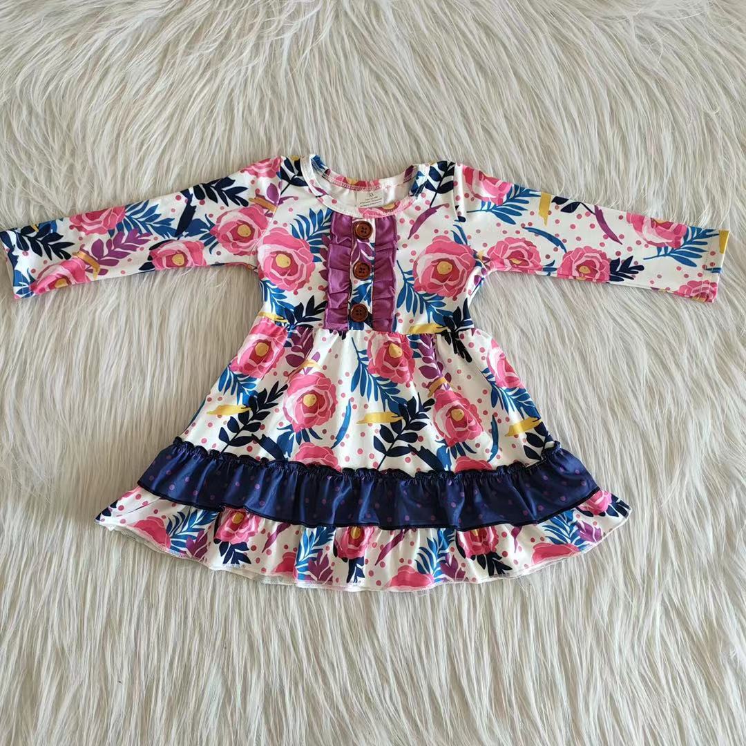 Baby girls long sleeve floral dress