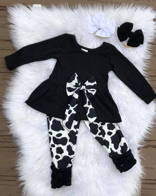 baby girls cow print outfit