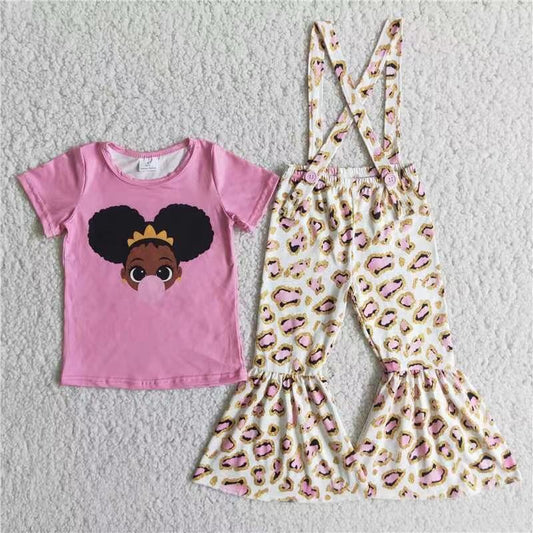 baby girls 2pcs suspender pants outfit