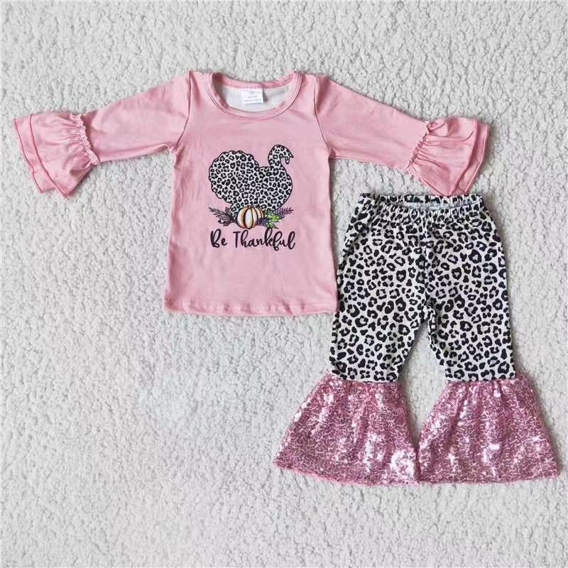 Baby girls pink Thanksgiving outfit