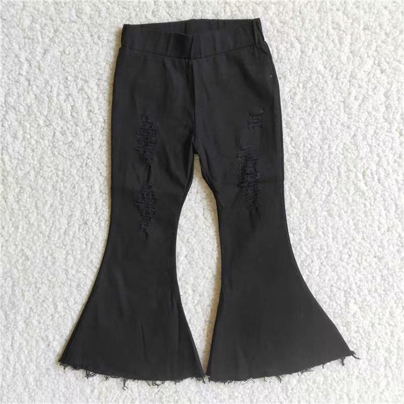 Girls black  denim pants, C8-2