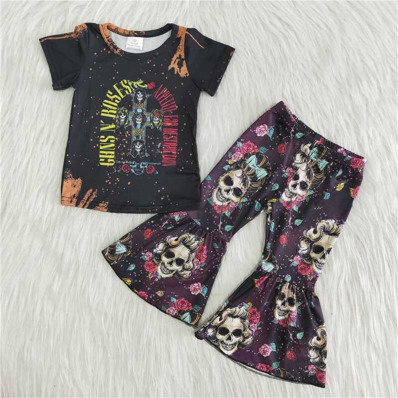 Baby girls Halloween skull design outfit