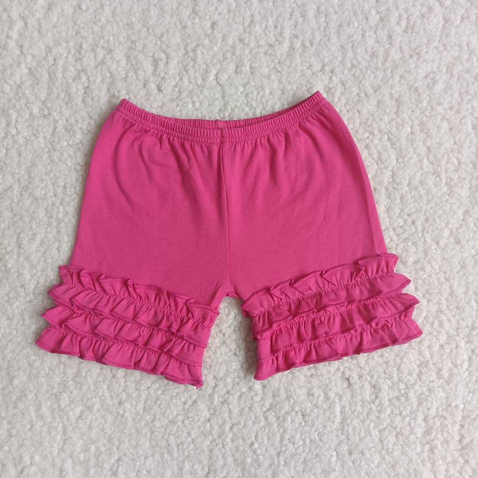 hot pink cotton ruffle shorts