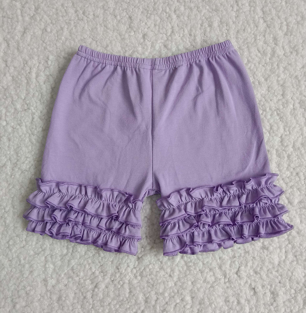 Lavender cotton ruffle shorts