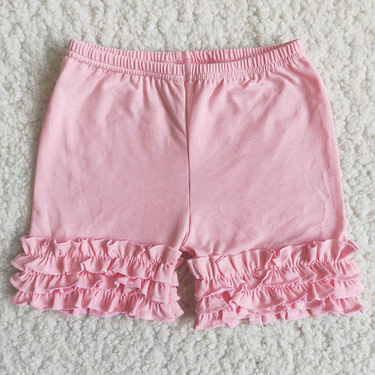 Pink cotton ruffle shorts