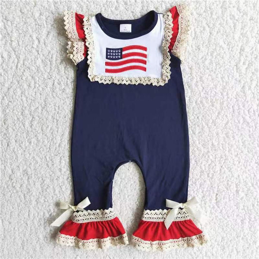 baby girls July 4th romper