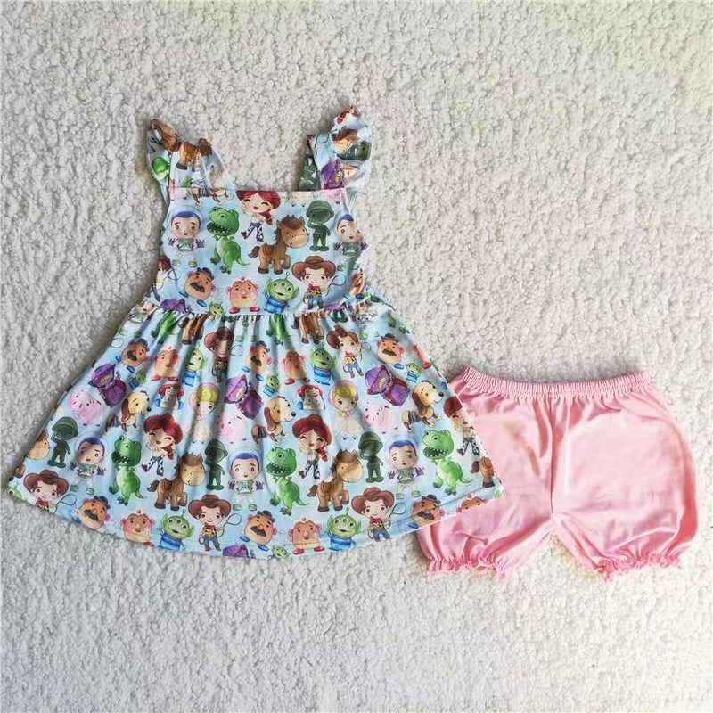 Baby girls dinosaur summer short outfit