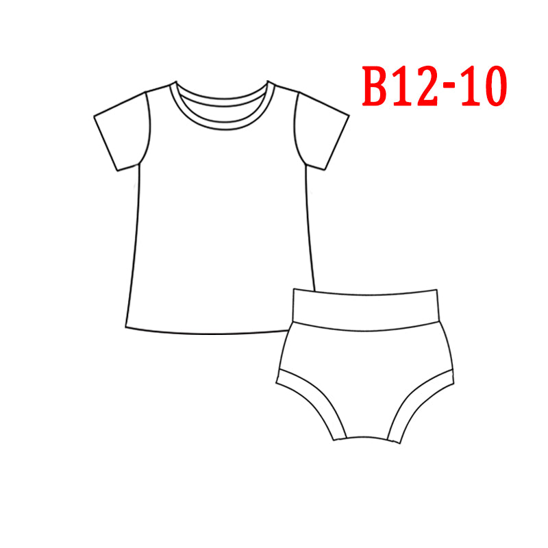 Girls summer print bummies set B12-10