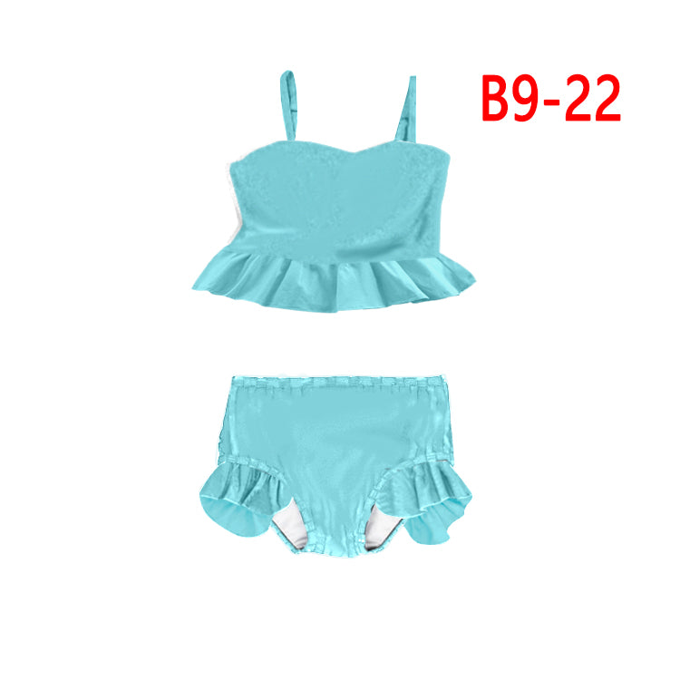 Baby girls blue cartoon bathing suit B9-22