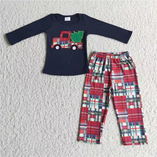 Baby boy  Xmas tree truck outfit baby clothes