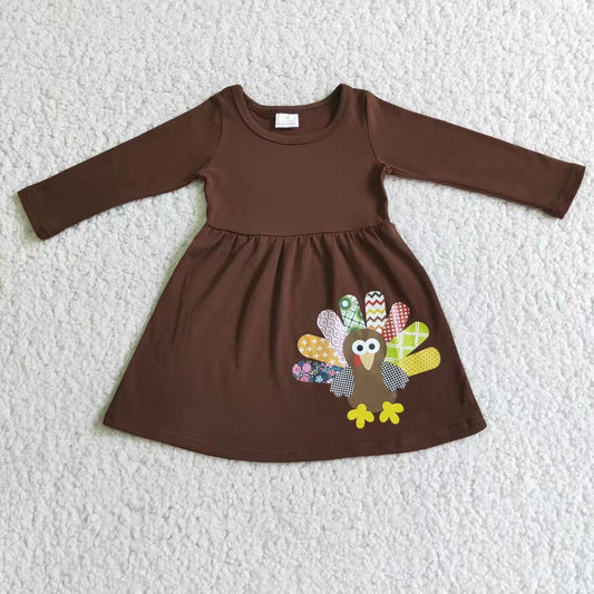 Baby girls long sleeve turkey dress