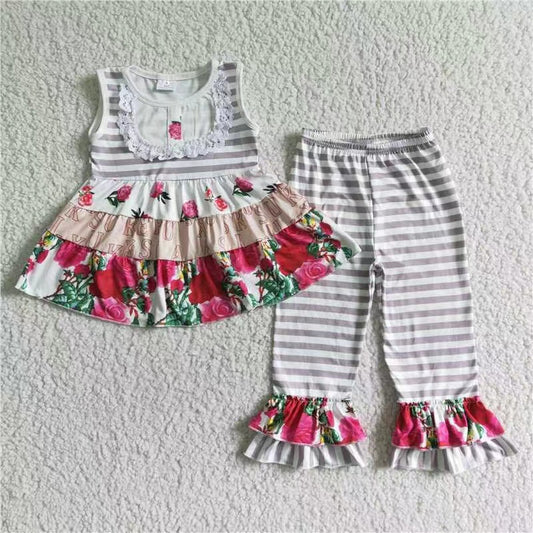 baby girls floral print summer outfit