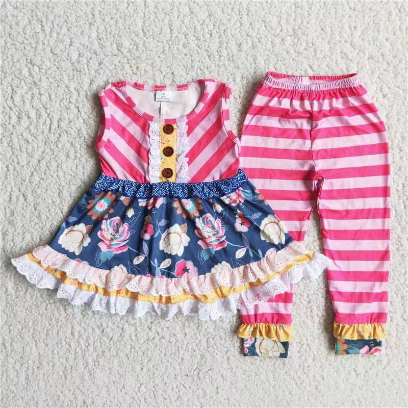 baby girls floral print summer outfit