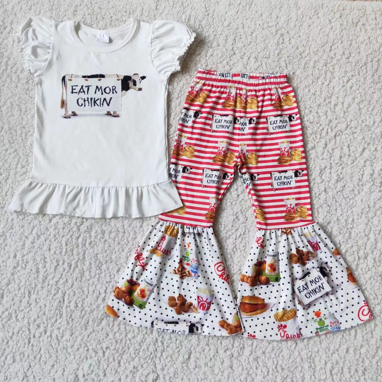 Girls cow design summer outfits