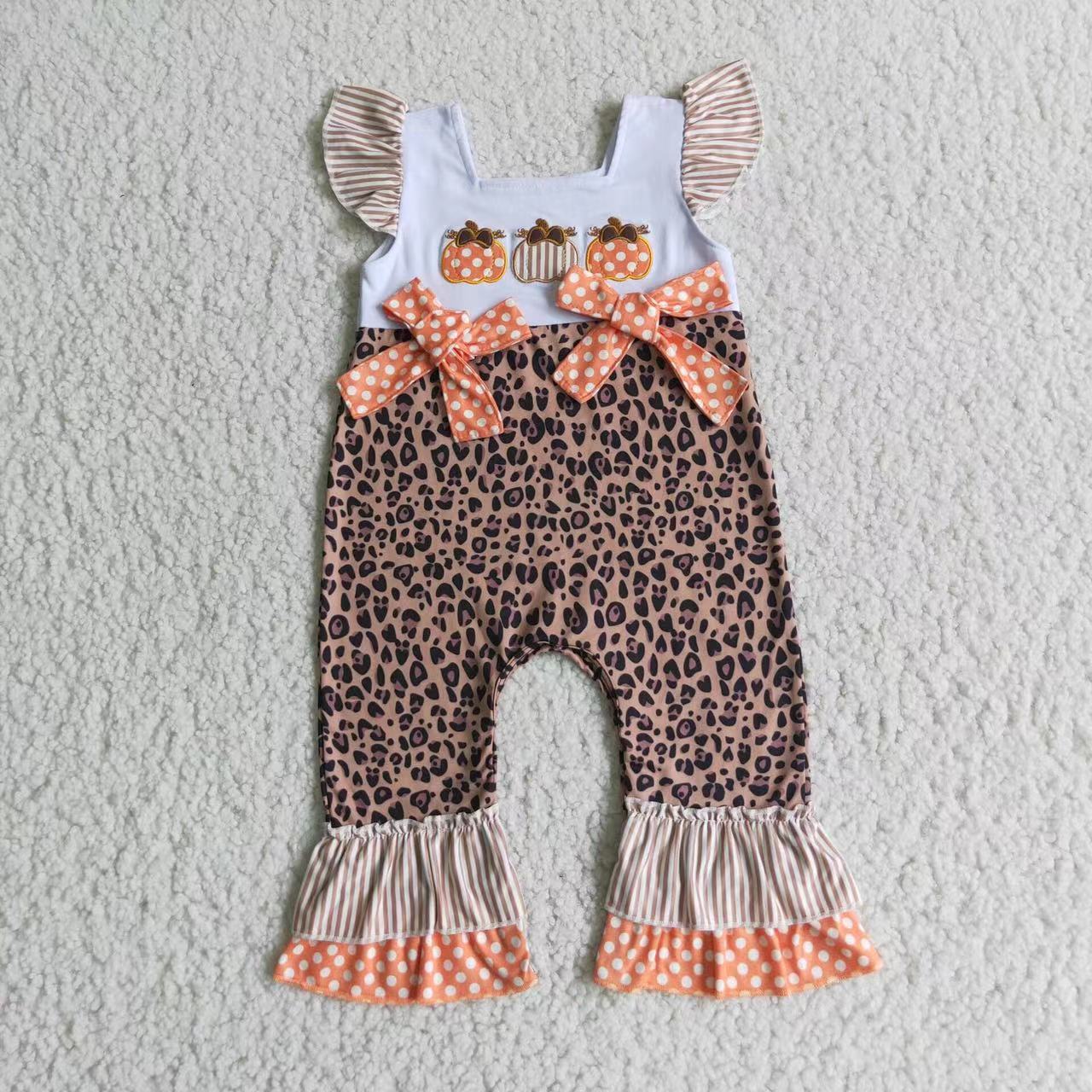 Embroidery Pumpkin romper