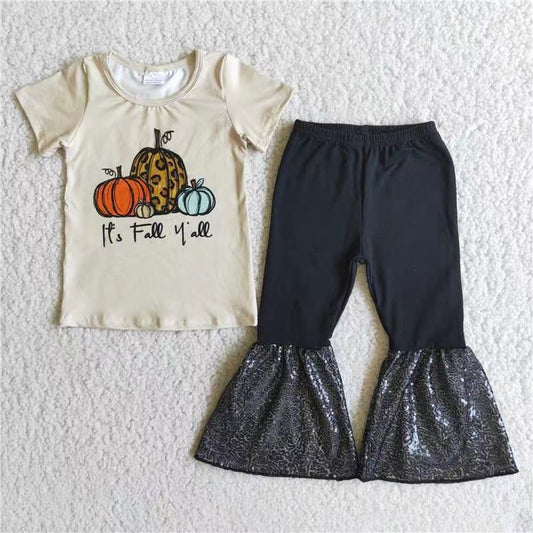 Baby girls cream color pumpkin outfit