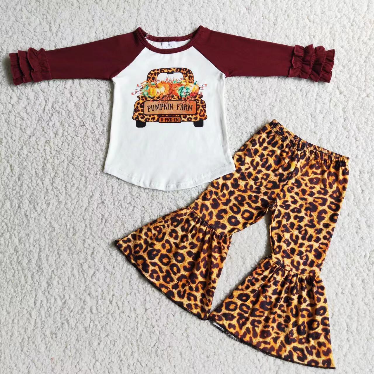 Baby girls maroon pumpkin outfit