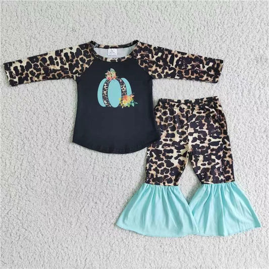 Baby girls leopard pumpkin outfit