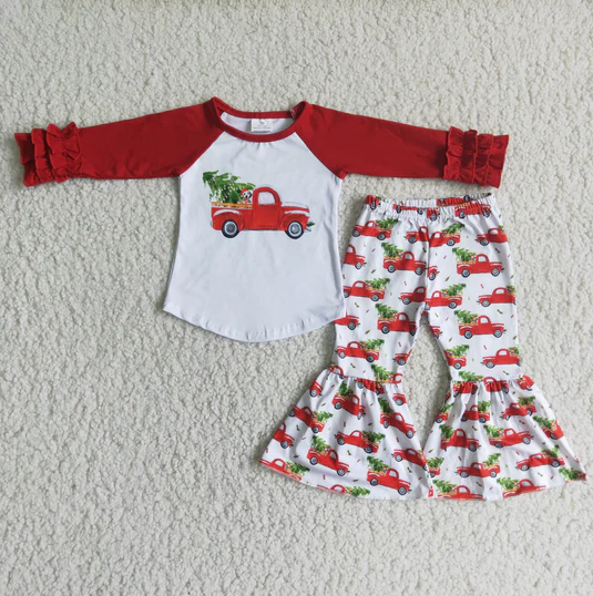 Infant Toddle Girls Christmas Truck Outfit   6 B9-19