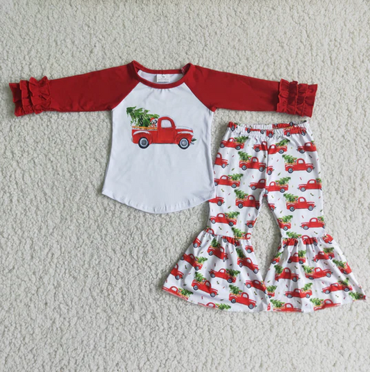 Infant Toddle Girls Christmas Truck Outfit   6 B9-19