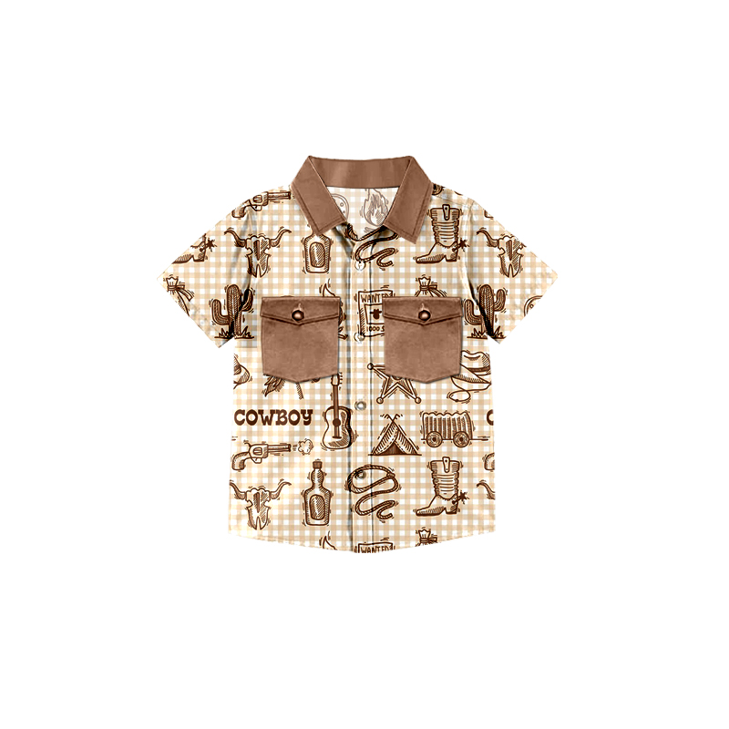 preorder cowboy short sleeve summer button up shirt,BT0148, NOV 16th