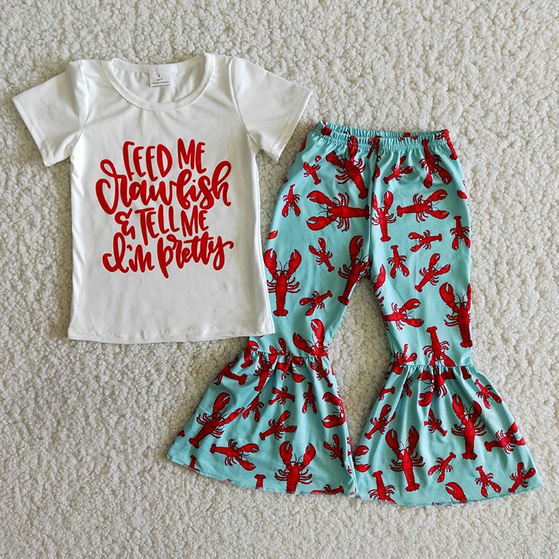 Baby girls crawfish bell pants outfit D1-11
