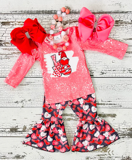 New Valentines day long sleeve pants set，6 B10-2