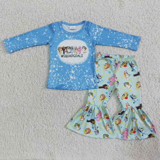 baby girls long sleeve cartoon clothing set ,6 A19-4