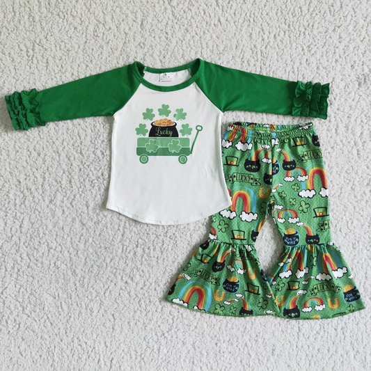 baby girsl green ST outfit， 	 6 B10-1