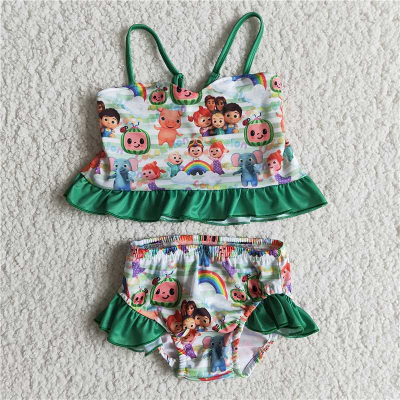 Baby girls 2pcs cartoon bathing suit E11-20