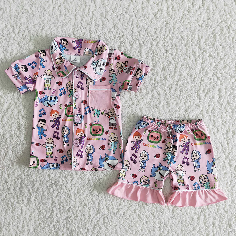 Girls cartoon pajama set B4-14