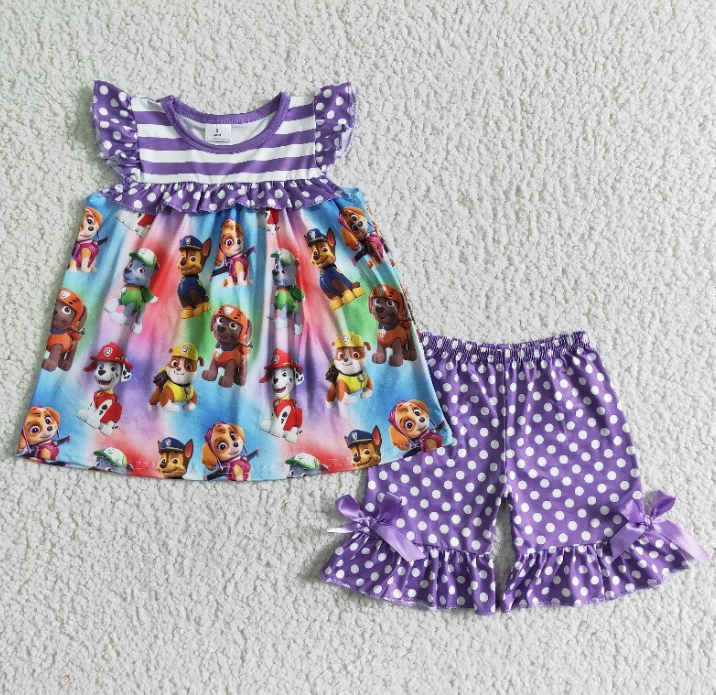 hot sale kids boutique set toddle girls summer wholesale outfit GSSO0060