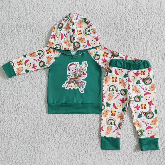 baby boys Christmas cartoon hoodie set  6 B6-39