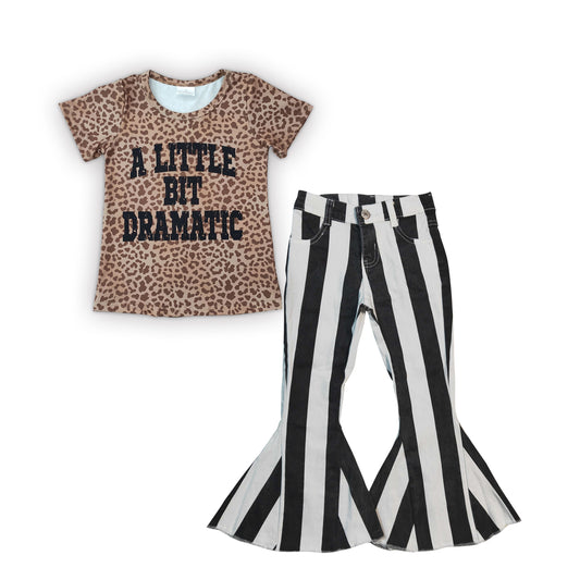 A little bit dramatic top black stripes denim pants outfit baby clothes