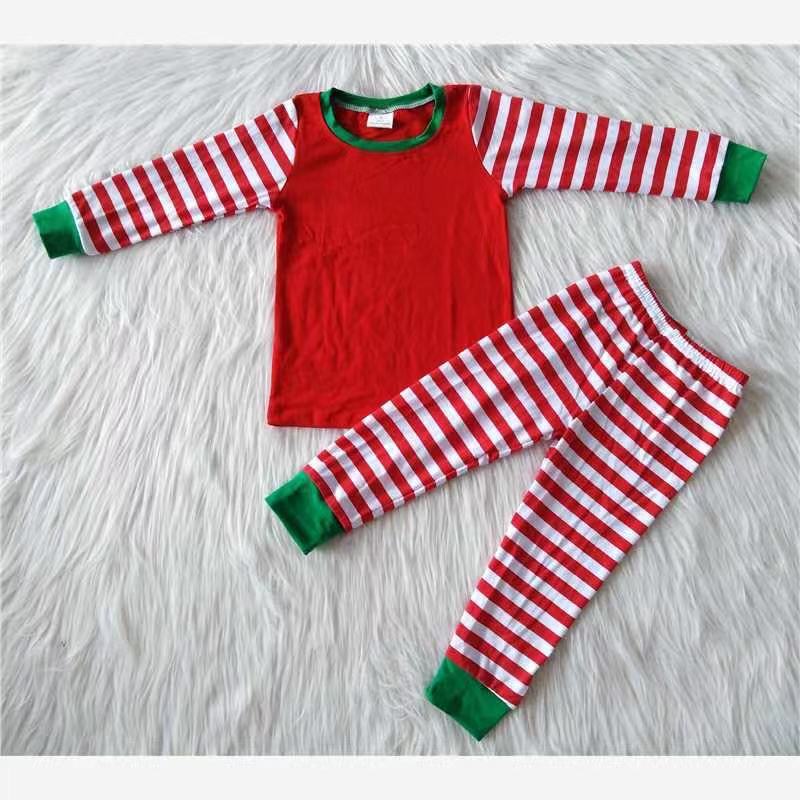 boy red stripes pajama set