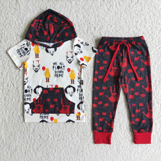 boys short sleeve hoodie Halloween outfit