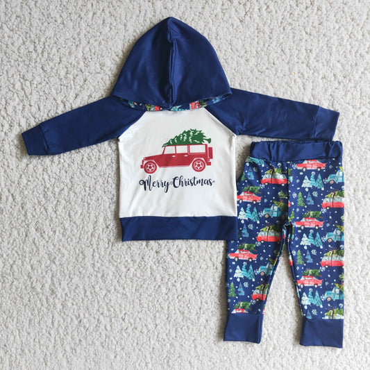 boys long sleeve Christmas hoodie set