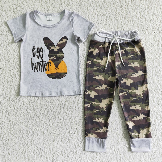 Boys camo print Easter day outfits,B16-23