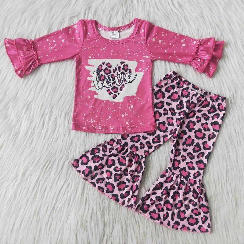 Toddle girls Valentines day long sleeve pants set