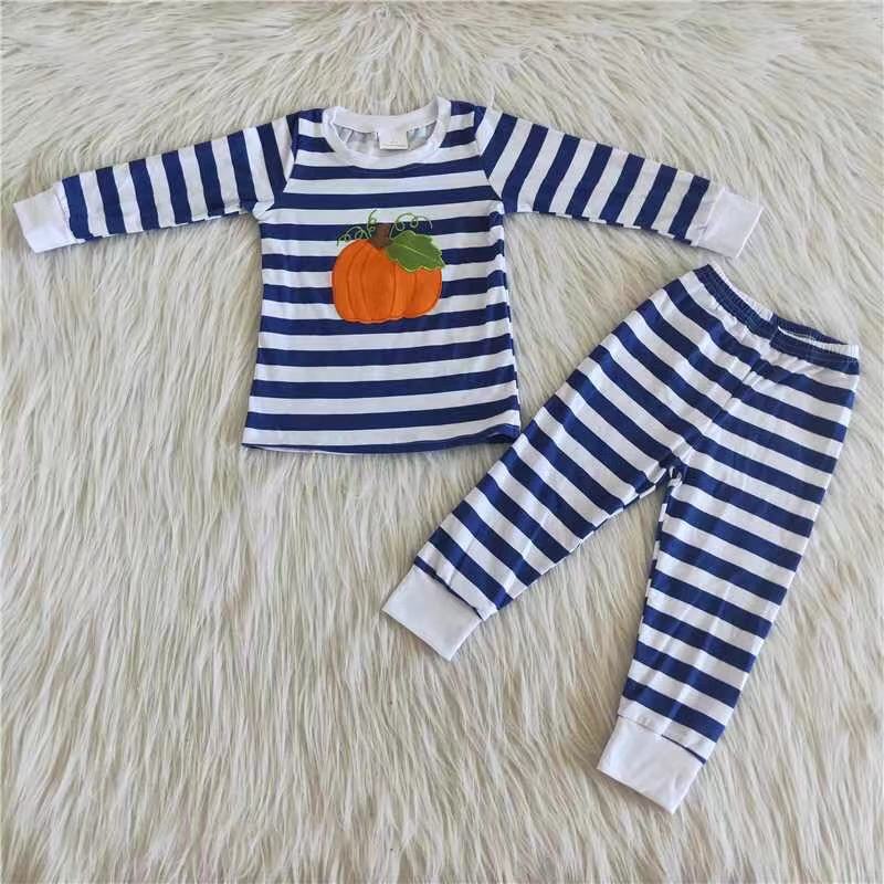 boys pumpkin pajama set