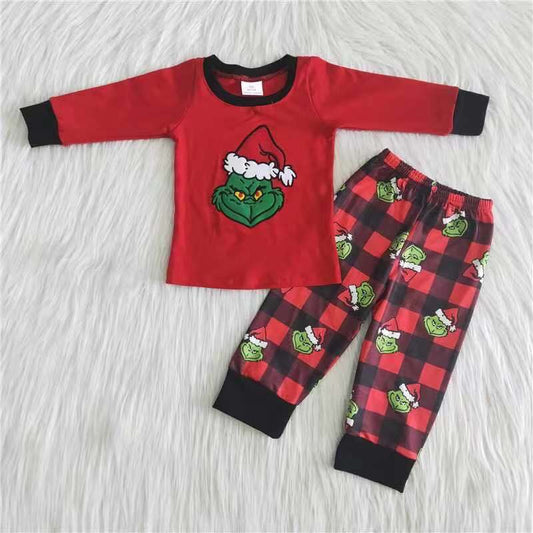 boys red/green pajama set