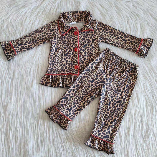 children leopard pajama set