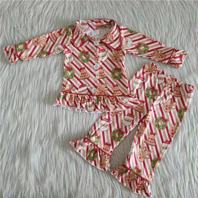 girls Santa/cake pajama set