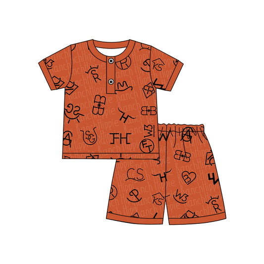 Pre-order western baby boy summer outfit ,BSSO0145, Dec 15th