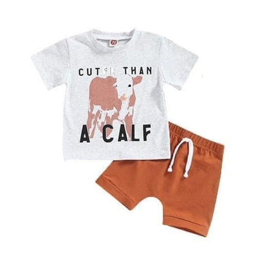 Pre-order  cuter than a calf  boy summer clothes