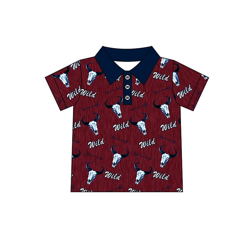 Preorder baby girl short sleeve cow print pullover