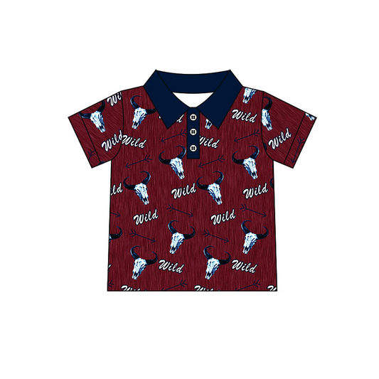 Preorder baby girl short sleeve cow print pullover