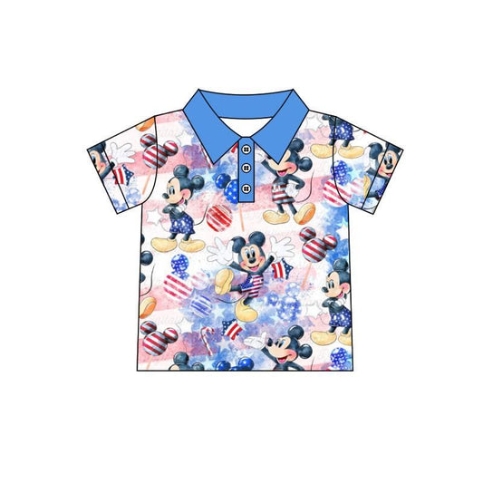 preorder boy short sleeve July 4th cartoon polo shirt, BT0160 ,Nov 20th