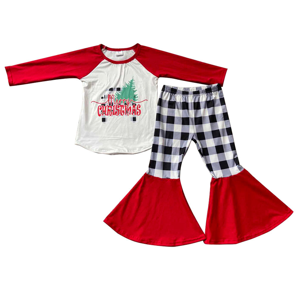 Children Girls Merry Christmas Outfits